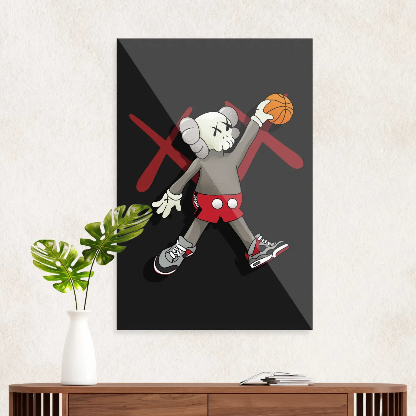 KAWS plays basketball
