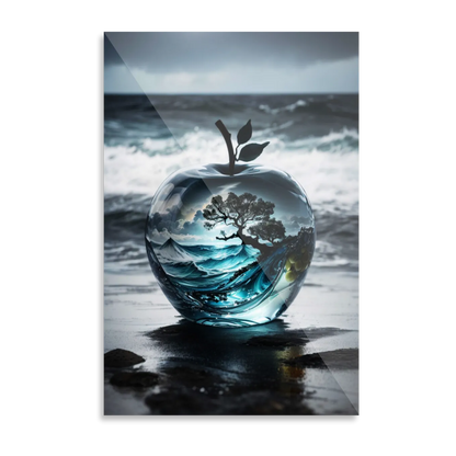Wild ocean in glass apple