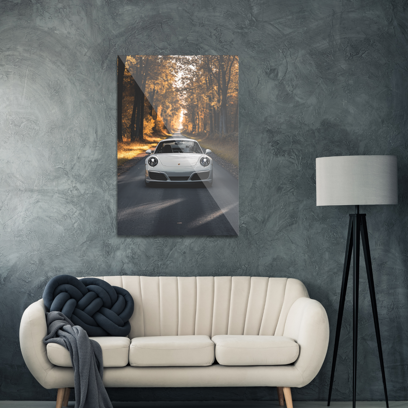 Porsche i efterårsvejr