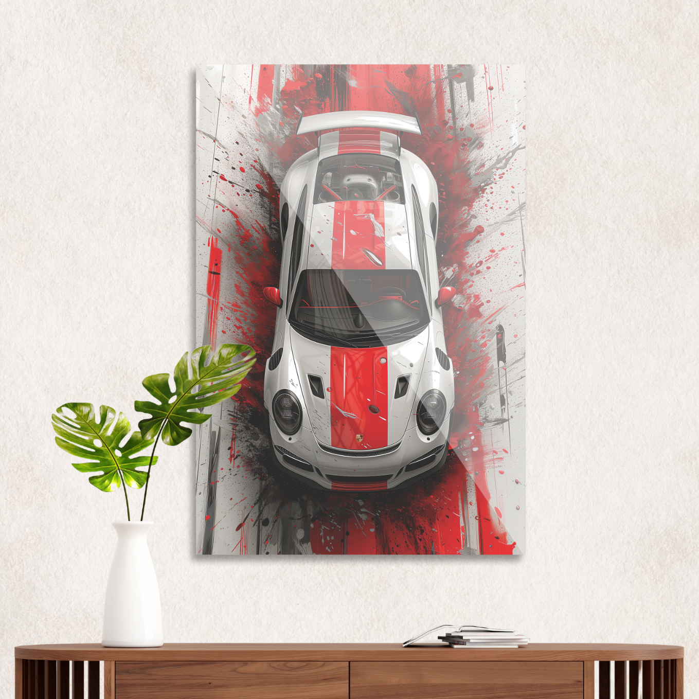 Porsche med røde striber