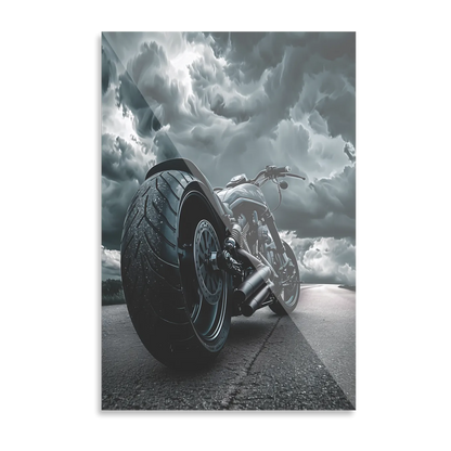 Motorcykel i skyvejr