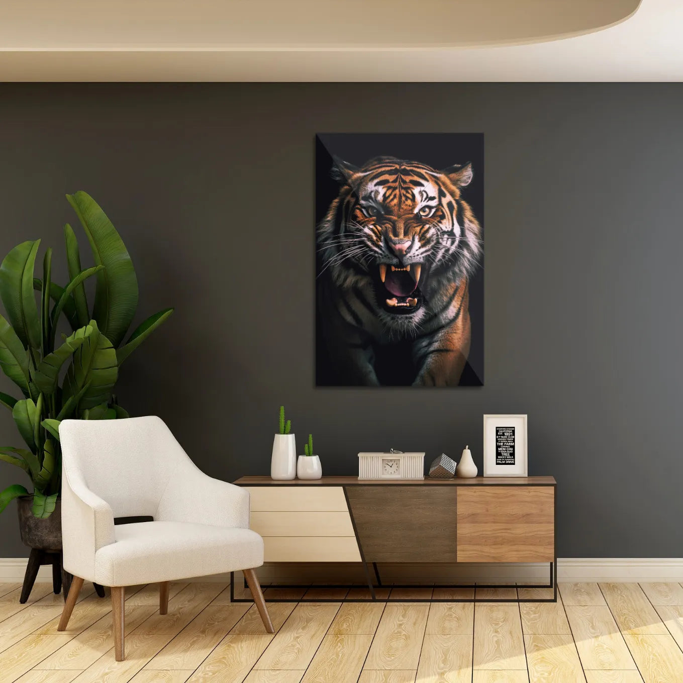 Roaring tiger