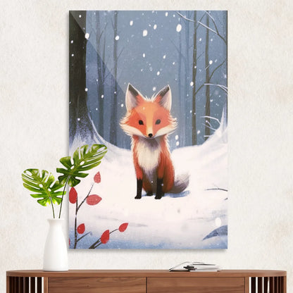 Ræv i vinterlandskab