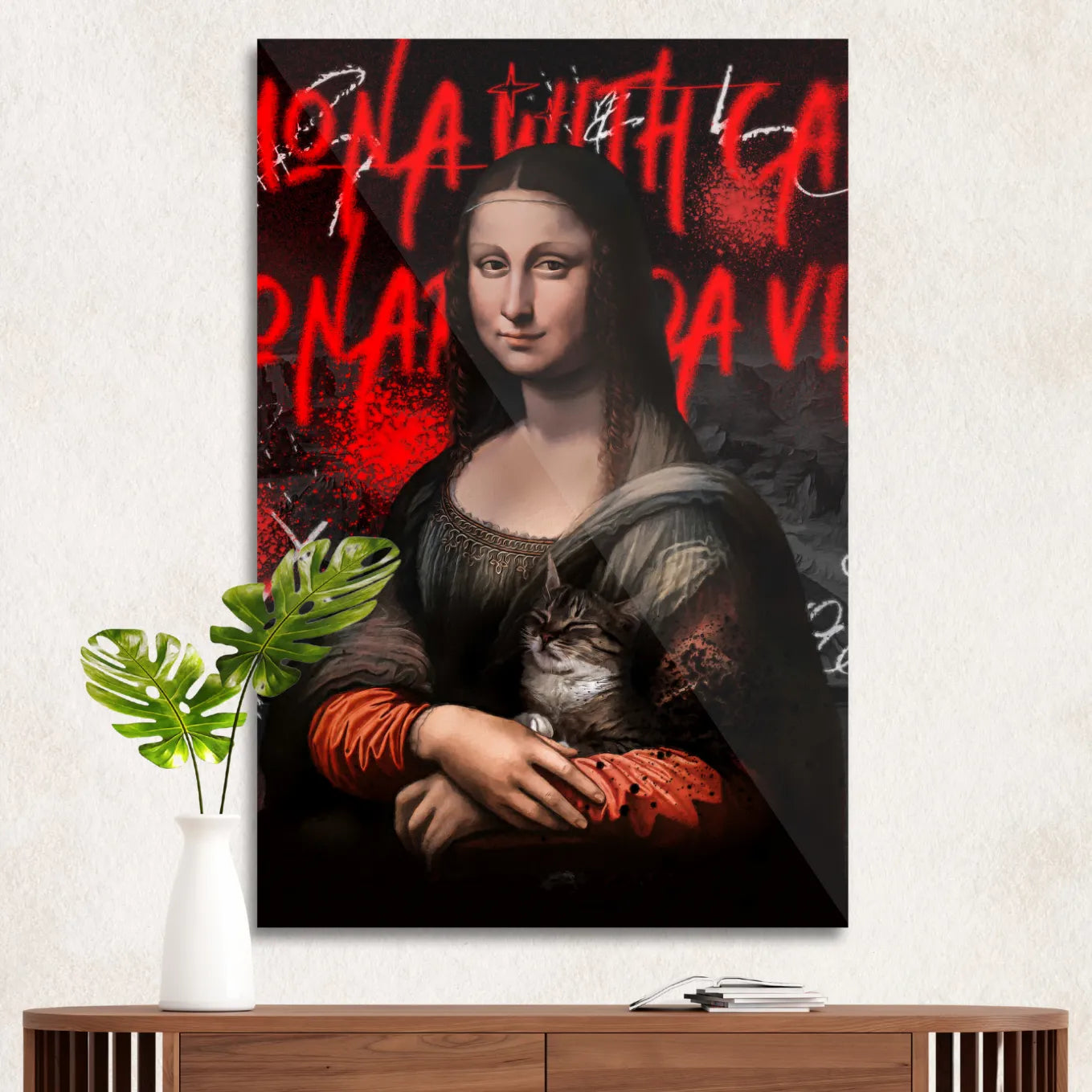 Mona Lisa with cat