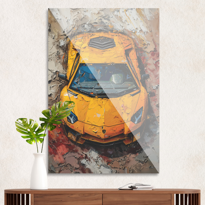 Gul Lamborghini i mudder