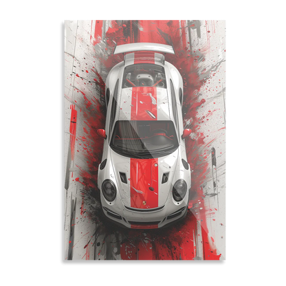 Porsche med røde striber