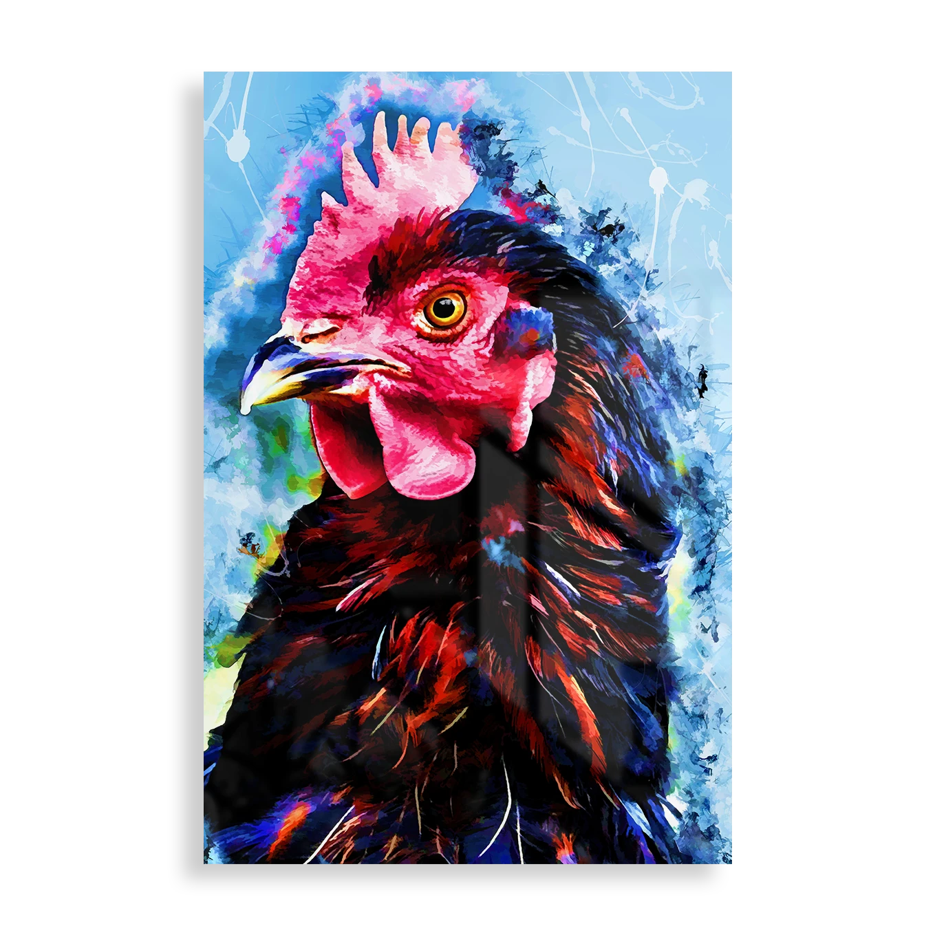 Rooster in watercolour
