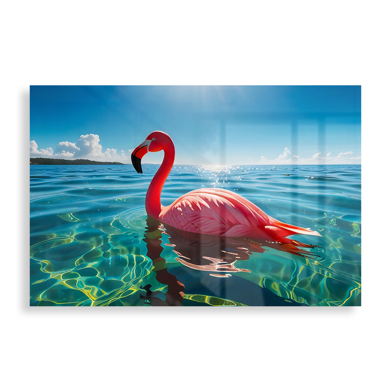 Pink Flamingo Under the Sky