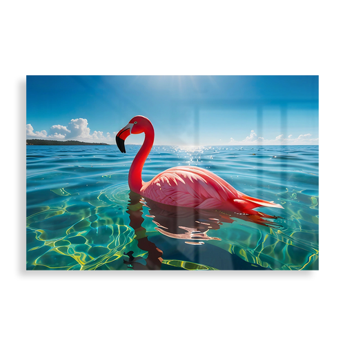 Pink Flamingo Under the Sky