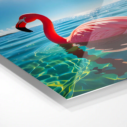 Pink Flamingo Under the Sky