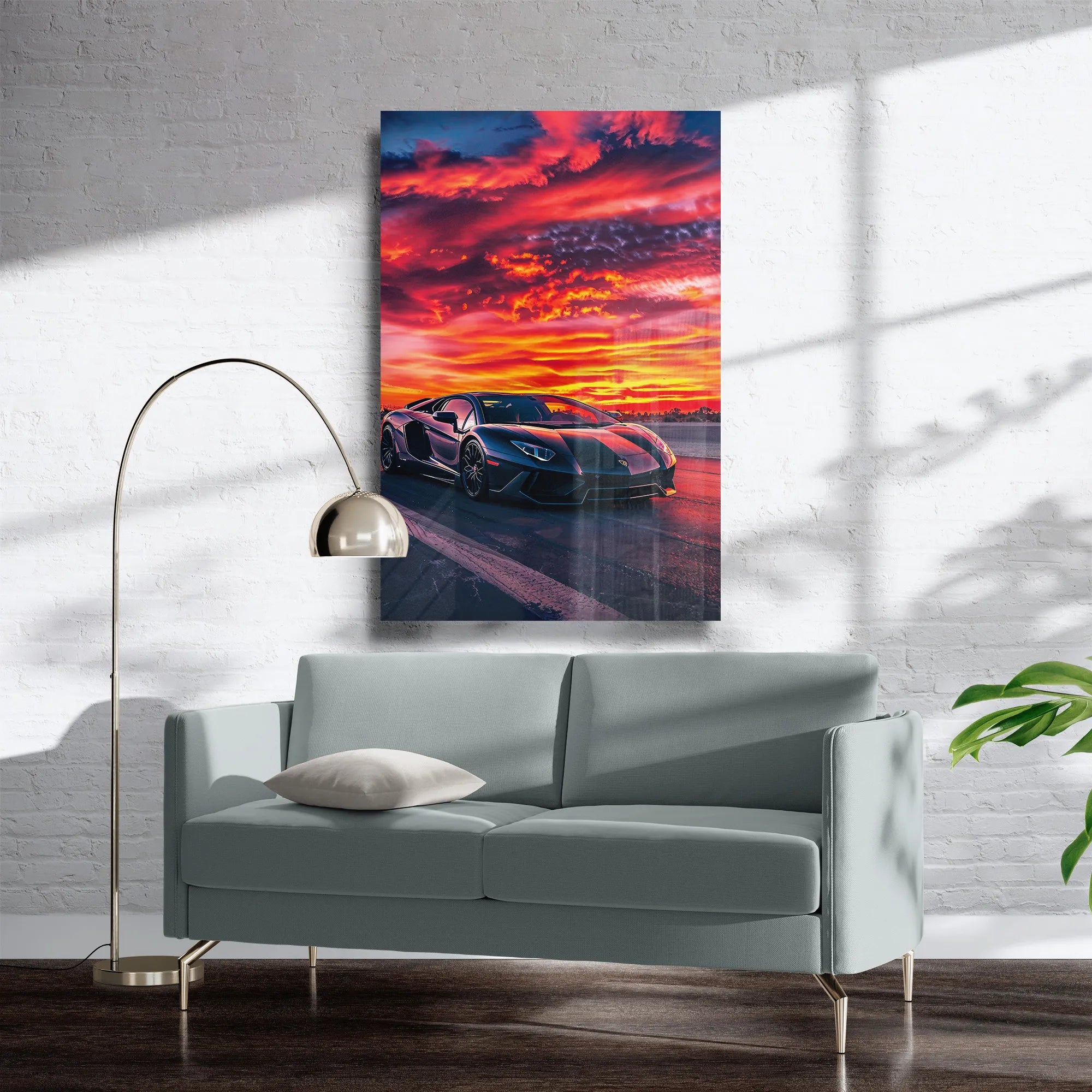 Lamborghini at sunset